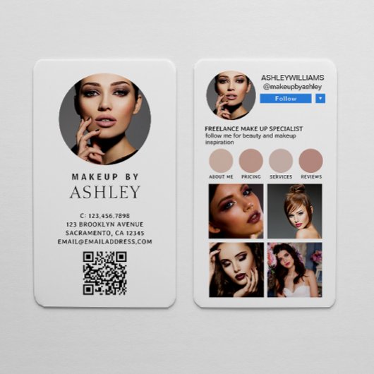 Instagramソーシャルメディアシンプルメイクアップ 名刺