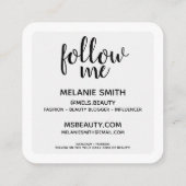 Instagramソーシャルメディアモダン写真白ミニマル コーリングカード (裏面)