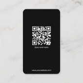 InstagramソーシャルメディアQRコードブラックビジネスカード 名刺 (裏面)