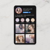 Instagramソーシャルメディ後を追アMeフォトグリッドブラック 名刺 (正面)