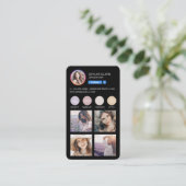 Instagramソーシャルメディ後を追アMeフォトグリッドブラック 名刺 (スタンド正面)