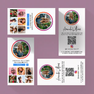 Instagramソーシャルメディ後を追アMe写真QRコード 名刺