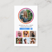 Instagramソーシャルメディ後を追アMe写真QRコード 名刺 (正面)