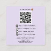 *~* INSTAGRAMソーシャル·メディア·アイコンQRコード絵文字Squ スクエア名刺 (裏面)