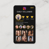 InstagramテンプレートソーシャルメディアQRコード 名刺 (裏面)