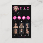 Instagramテンプレートデザイン美しいアーティストヘア爪、 ネイル 名刺 (裏面)