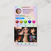 Instagramネイルアーティストモダン爪、 ネイルテックホログラフィック 名刺 (正面)