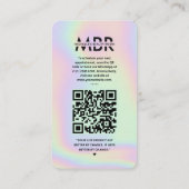 Instagramネイルアーティストモダン爪、 ネイルテックホログラフィック 名刺 (裏面)