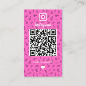 Instagramネイルサロンピンク |ソーシャルメディアQRコード 名刺 (裏面)