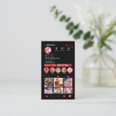 Instagramネイルサロン赤 |ソーシャルメディアQRコード 名刺 (スタンド正面)