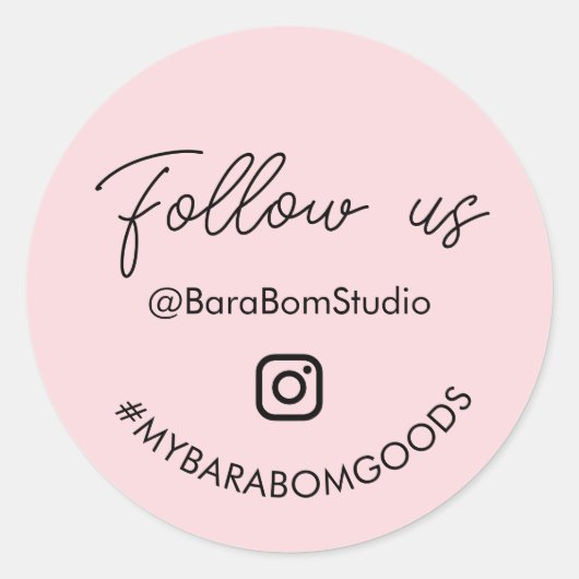 Instagramパッケージをフォローすルスティッカー ラウンドシール (正面)