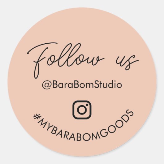 Instagramパッケ後を追ージ・ステッカーでお問い合わせください ラウンドシール (正面)