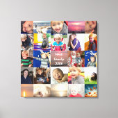 Instagramパーソナライズされたフォトコラージュ キャンバスプリント (正面)