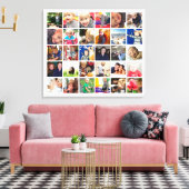 Instagramパーソナライズされたフォトコラージュ キャンバスプリント (インサイチュ (リビング))