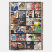 Instagramパーソナライズされたフォトコラージュ スローブランケット (正面縦)