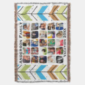 Instagramパーソナライズされたフォトコラージュ スローブランケット (正面縦)