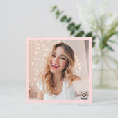 instagramビジネスソーシャルメディアモダンピンク 招待状 (スタンド正面)
