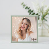 instagramビジネスソーシャルメディモダンアSage Green 招待状 (スタンド正面)