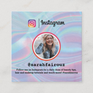 Instagramフォトカラフルトレンディーホログラフィック コーリングカード