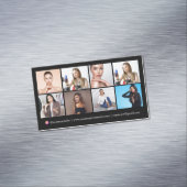 instagramフォトグラファー8写真コラージュ黒シック マグネット名刺 (インサイチュ)