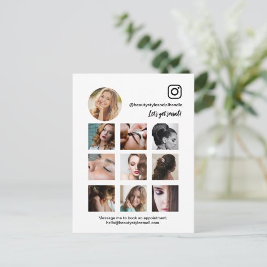 Instagramフォトグリッドコラージュ美しいソーシャルメディア ポストカード (スタンド正面)