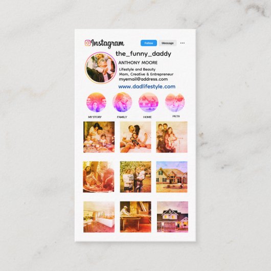 Instagramフォトグリッド名刺 名刺 (正面)