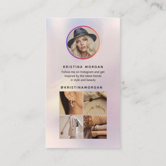 Instagramフォトグリッド後を追プロフォログラフィ 名刺 (裏面)