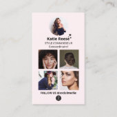 Instagramフォトグリッド、赤面ピンクソーシャルメディア 名刺 (正面)