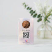 InstagramフォトグリッドQRコードホログラフィック 名刺 (スタンド正面)