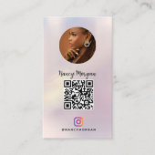 InstagramフォトグリッドQRコードホログラフィック 名刺 (正面)