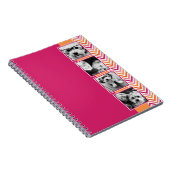 Instagramフォトコラージホットピンクオレンジシェブロン ノートブック (右側)