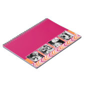 Instagramフォトコラージホットピンクオレンジシェブロン ノートブック (左側)