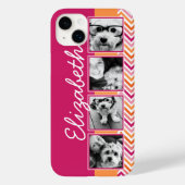 Instagramフォトコラージホットピンクオレンジシェブロン Case-Mate iPhoneケース (裏面)