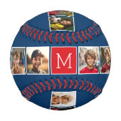 Instagramフォトコラージモノグラム – 青と赤 野球ボール (正面)