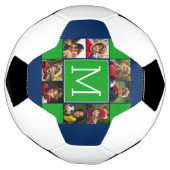 Instagramフォトコラージモノグラム – Green Navy サッカーボール (回転)