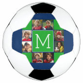 Instagramフォトコラージモノグラム – Green Navy サッカーボール (正面)