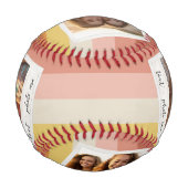 Instagramフォトコラージュとカラフルストライプ 野球ボール (裏面)