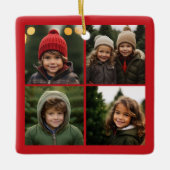 Instagramフォトコラージュとメリークリスマス セラミックオーナメント (正面)