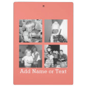 Instagramフォトコラージュと4写真 – サンゴ クリップボード (裏面)