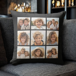Instagramフォトコラージュと9つの正方形の写真 クッション