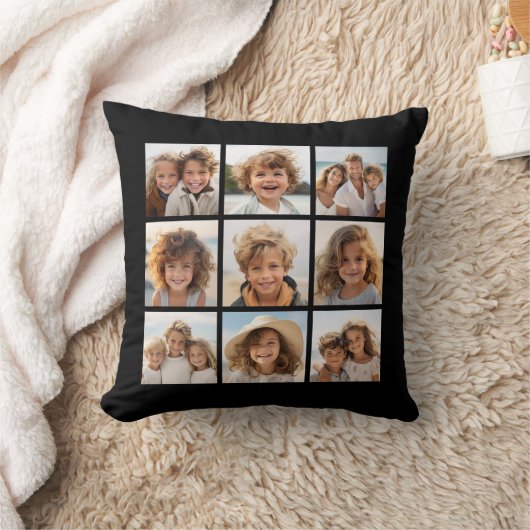 Instagramフォトコラージュと9つの正方形の写真 クッション (ブランケット)