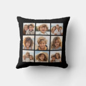 Instagramフォトコラージュと9つの正方形の写真 クッション (裏面)