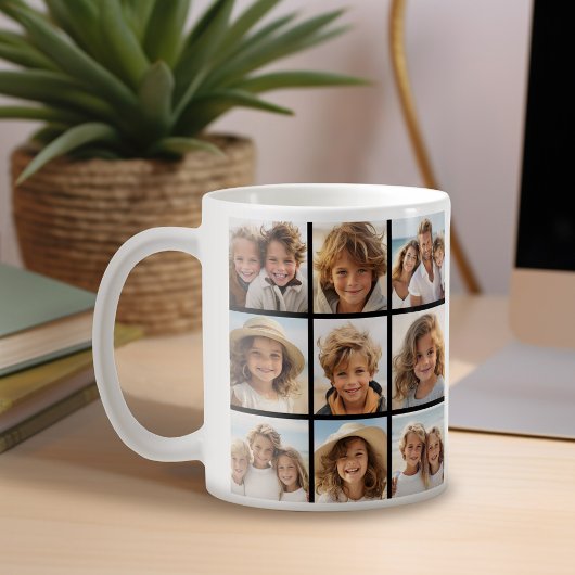 Instagramフォトコラージュと9つの正方形の写真 コーヒーマグカップ