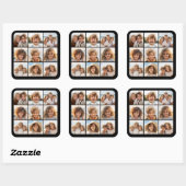 Instagramフォトコラージュと9つの正方形の写真 スクエアシール (シート)