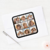 Instagramフォトコラージュと9つの正方形の写真 スクエアシール (封筒)