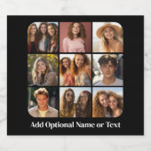 Instagramフォトコラージュと9つの正方形の写真 ビールラベル (シングルラベル)