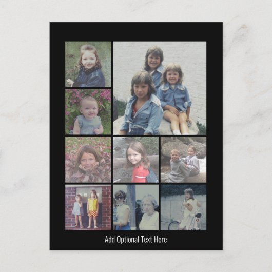 Instagramフォトコラージュと9つの正方形の写真 ポストカード (正面)