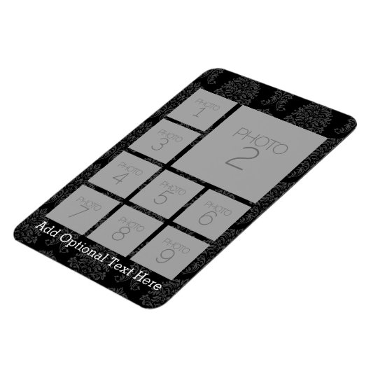 Instagramフォトコラージュと9つの正方形の写真 マグネット (左側)