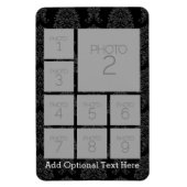 Instagramフォトコラージュと9つの正方形の写真 マグネット (縦)