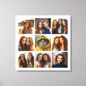 Instagramフォトコラージュと9枚の写真 キャンバスプリント (正面)